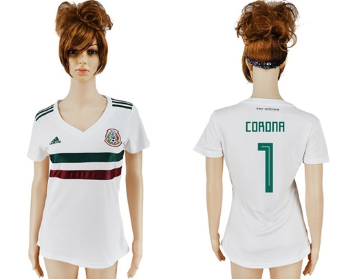 Women's Mexico #1 Corona Away Soccer Country Jersey - Click Image to Close